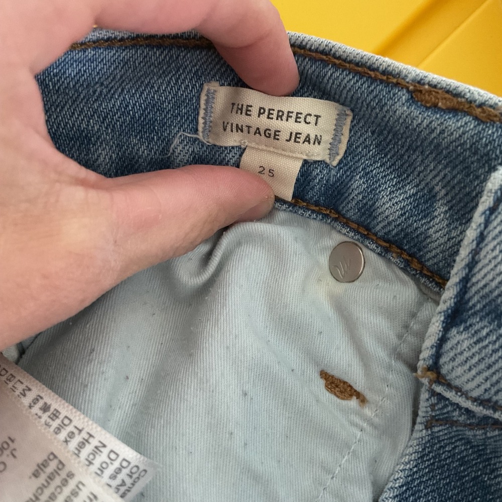 Madewell Womens 25 The Perfect Vintage Jean Light Wash High Waisted Distressed - Picture 4 of 5